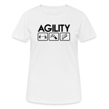 Agility Icons - Frauen T-Shirt atmungsaktiv - Weiß - Vorne - AI Model Female 172 dark (172cm)