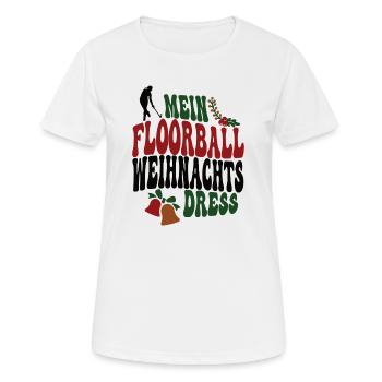 Floorball Weihnachten Spielerin Floorballerin XMAS - Frauen T-Shirt atmungsaktiv - Weiß - Vorne - AI Model Female 172 dark (172cm)