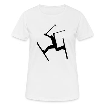 ski - Frauen T-Shirt atmungsaktiv - Weiß - Vorne - AI Model Female 172 dark (172cm)