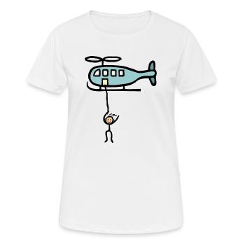 Descente en rappel Escalade en hélicoptère - T-shirt respirant Femme - blanc - Devant - AI Model Female 172 dark (172cm)