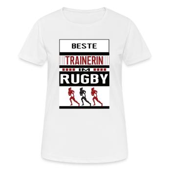 Rugby Trainerin Beste Rugbytrainerin Rugbytraining - Frauen T-Shirt atmungsaktiv - Weiß - Vorne - AI Model Female 172 dark (172cm)