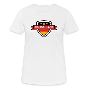 Deutschland Sport Mannschaften - Wappen Rot - Frauen T-Shirt atmungsaktiv - Weiß - Vorne - AI Model Female 172 dark (172cm)