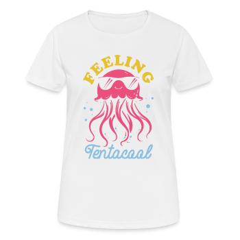 Feeling Tentacool - Méduse avec des tentacules - T-shirt respirant Femme - blanc - Devant - AI Model Female 172 dark (172cm)