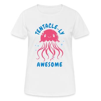 Tenacle-ly Awesome - Jellyfish with Tentacles - Women's Breathable T-Shirt - white - Front - AI Model Female 172 dark (172cm)