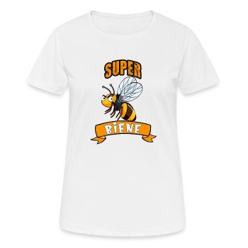 SUPER BIENE - Frauen T-Shirt atmungsaktiv - Weiß - Vorne - AI Model Female 172 dark (172cm)