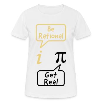 be rational, get real - Women's Breathable T-Shirt - white - Front - AI Model Female 172 dark (172cm)