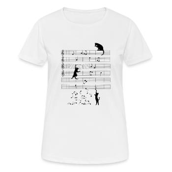 Katzen und Notizen zur Pentalin - Frauen T-Shirt atmungsaktiv - Weiß - Vorne - AI Model Female 172 dark (172cm)