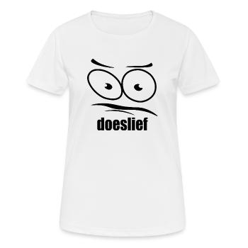 doeslief pleading eyes with question mark look - Women's Breathable T-Shirt - white - Front - AI Model Female 172 dark (172cm)
