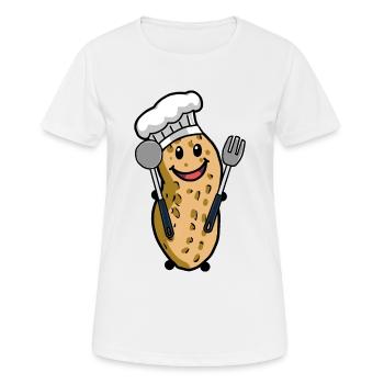 Koch Erdnuss Gourmet Kochkunst Hobbykoch Nuss - Frauen T-Shirt atmungsaktiv - Weiß - Vorne - AI Model Female 172 dark (172cm)