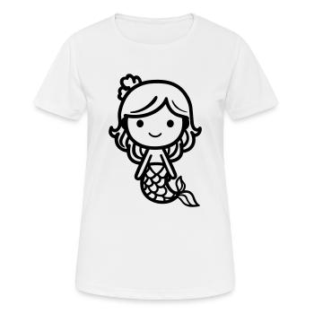 Sirène - T-shirt respirant Femme - blanc - Devant - AI Model Female 172 dark (172cm)