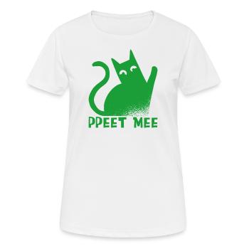 Pet me, Katze Kätzchen - Frauen T-Shirt atmungsaktiv - Weiß - Vorne - AI Model Female 172 dark (172cm)