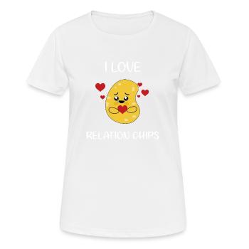 I Love Relation Chips Potato - süße Kartoffel - Frauen T-Shirt atmungsaktiv - Weiß - Vorne - AI Model Female 172 dark (172cm)