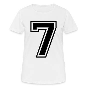 Nummer 7 - Frauen T-Shirt atmungsaktiv - Weiß - Vorne - AI Model Female 172 dark (172cm)