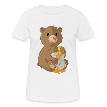 Cute cartoon bear - Women's Breathable T-Shirt - white - Front - AI Model Female 172 dark (172cm)