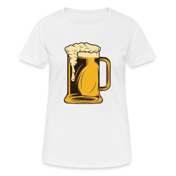 Bierkrug - Frauen T-Shirt atmungsaktiv - Weiß - Vorne - AI Model Female 172 dark (172cm)