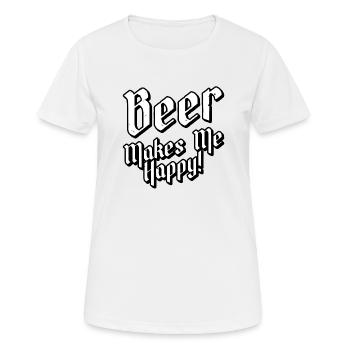 La bière me rend heureux - T-shirt respirant Femme - blanc - Devant - AI Model Female 172 dark (172cm)