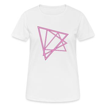 Neon Dreiecke - Frauen T-Shirt atmungsaktiv - Weiß - Vorne - AI Model Female 172 dark (172cm)