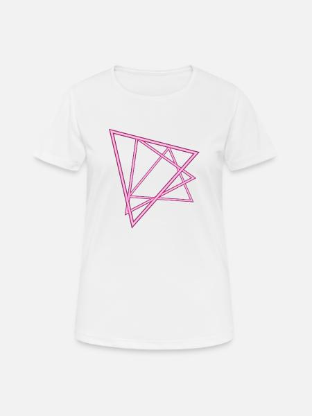 Neon Dreiecke - Frauen T-Shirt atmungsaktiv - Weiß
