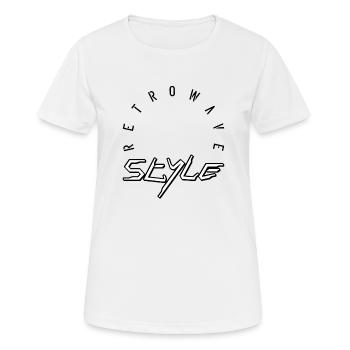 Style rétrowave - T-shirt respirant Femme - blanc - Devant - AI Model Female 172 dark (172cm)