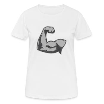 Muscle du bras - T-shirt respirant Femme - blanc - Devant - AI Model Female 172 dark (172cm)