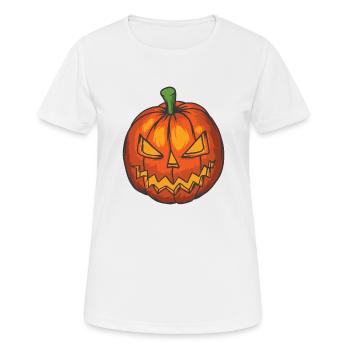 Citrouille d’Halloween dangereuse - T-shirt respirant Femme - blanc - Devant - AI Model Female 172 dark (172cm)