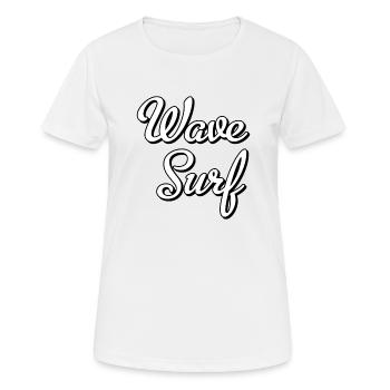 Wave Surf - Frauen T-Shirt atmungsaktiv - Weiß - Vorne - AI Model Female 172 dark (172cm)