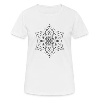 Blumen Mandala - Frauen T-Shirt atmungsaktiv - Weiß - Vorne - AI Model Female 172 dark (172cm)