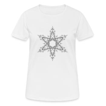Blumen Mandala - Frauen T-Shirt atmungsaktiv - Weiß - Vorne - AI Model Female 172 dark (172cm)