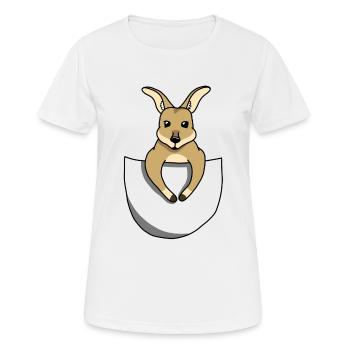 Kaenguru - Frauen T-Shirt atmungsaktiv - Weiß - Vorne - AI Model Female 172 dark (172cm)