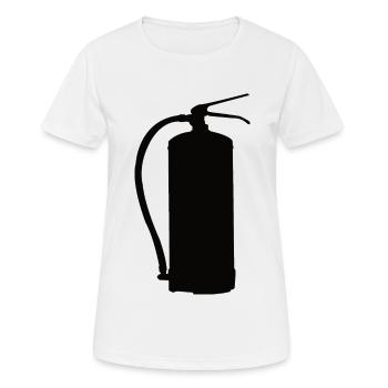 Conception d’extincteur - T-shirt respirant Femme - blanc - Devant - AI Model Female 172 dark (172cm)