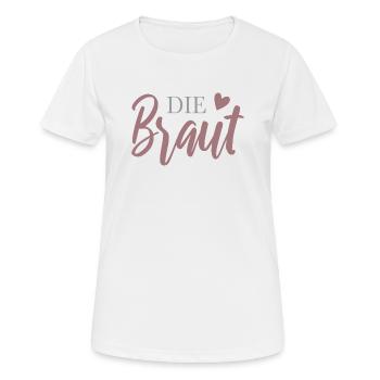 La mariée au coeur - T-shirt respirant Femme - blanc - Devant - AI Model Female 172 dark (172cm)