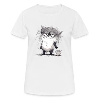 Grantige Katze - Frauen T-Shirt atmungsaktiv - Weiß - Vorne - AI Model Female 172 dark (172cm)
