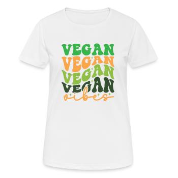 Vegan vibes, veganuary, gesunde Ernährung, vegan - Frauen T-Shirt atmungsaktiv - Weiß - Vorne - AI Model Female 172 dark (172cm)