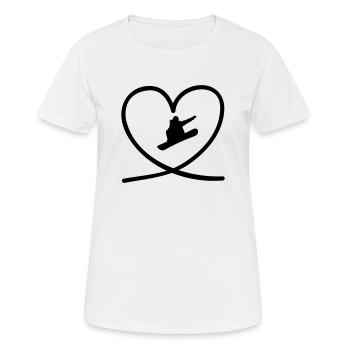 I love snowboarding - Frauen T-Shirt atmungsaktiv - Weiß - Vorne - AI Model Female 172 dark (172cm)