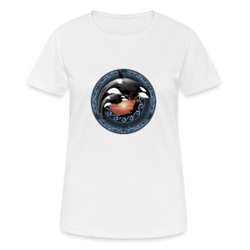 Orca Killerwal - Frauen T-Shirt atmungsaktiv - Weiß - Vorne - AI Model Female 172 dark (172cm)