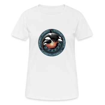 Orca Killerwal - Frauen T-Shirt atmungsaktiv - Weiß - Vorne - AI Model Female 172 dark (172cm)