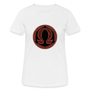 Omega Symbol - Frauen T-Shirt atmungsaktiv - Weiß - Vorne - AI Model Female 172 dark (172cm)