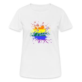 LGBTQ, unisex, Regenbogen - Frauen T-Shirt atmungsaktiv - Weiß - Vorne - AI Model Female 172 dark (172cm)