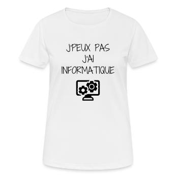 Computer / Informatiker / Aussenseiter / Ingenieur - Frauen T-Shirt atmungsaktiv - Weiß - Vorne - AI Model Female 172 dark (172cm)