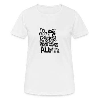 I'm proof daddy with controller - Women's Breathable T-Shirt - white - Front - AI Model Female 172 dark (172cm)