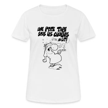 Au lit - T-shirt respirant Femme - blanc - Devant - AI Model Female 172 dark (172cm)