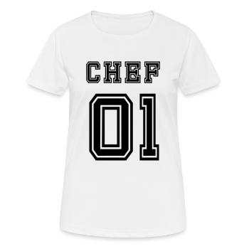 Chef - Frauen T-Shirt atmungsaktiv - Weiß - Vorne - AI Model Female 172 dark (172cm)