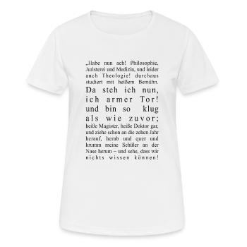 Goethes Faust - Frauen T-Shirt atmungsaktiv - Weiß - Vorne - AI Model Female 172 dark (172cm)