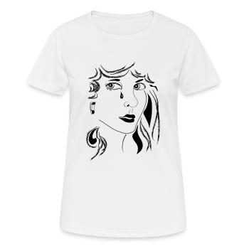 Femme triste - T-shirt respirant Femme - blanc - Devant - AI Model Female 172 dark (172cm)