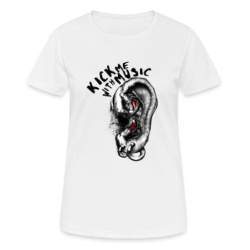 Kick me avec de la musique - T-shirt respirant Femme - blanc - Devant - AI Model Female 172 dark (172cm)