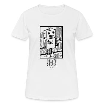 GODZI_BOT - Frauen T-Shirt atmungsaktiv - Weiß - Vorne - AI Model Female 172 dark (172cm)