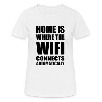 Wifi maison noir - T-shirt respirant Femme - blanc - Devant - AI Model Female 172 dark (172cm)