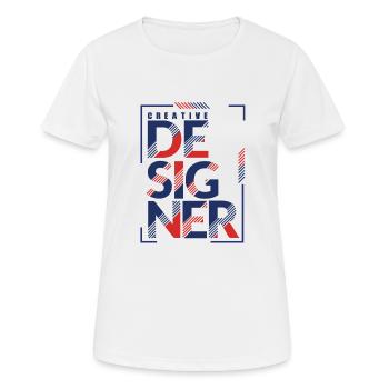 Des idées que vous portez - T-shirt respirant Femme - blanc - Devant - AI Model Female 172 dark (172cm)