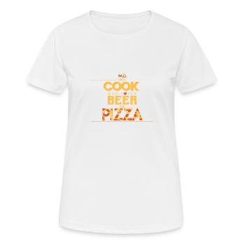 Je suis un chef aime la bière et la pizza - T-shirt respirant Femme - blanc - Devant - AI Model Female 172 dark (172cm)