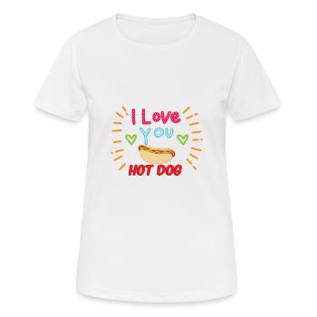 Würstchen mit Brötchen - Frauen T-Shirt atmungsaktiv - Weiß - Vorne - AI Model Female 172 dark (172cm)